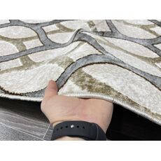 Ковер AURA 1х2 40383B_COKME BEJ / ACIK GRI 100% полиэстер Турция, фото , изображение 11