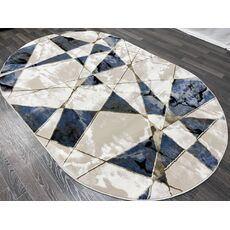 Ковер AURA 0.8х1.5 40657B_MAVİ / K.GRİ 100% полиэстер Турция, фото , изображение 5