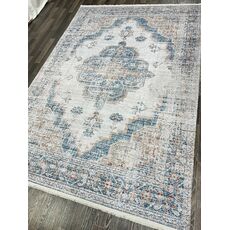 Ковер DOLCE 1х2 AB426B_CREAM / BLUE Полиэстер Турция, фото , изображение 3