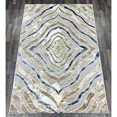 Ковер SEMNAN 1.6х2.3 D066A_CREAM SHIRINK / BLUE FDY Полиэстер Турция, фото 
