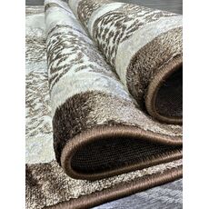 Ковер PLATINIUM 0.8х1.5 Q009A_BROWN FDY/CREAM SHRINK Полиэстер Турция, фото , изображение 17