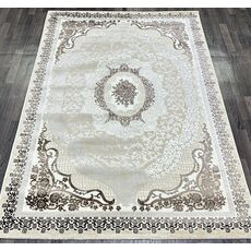 Ковер PLATINIUM 2.4х3.4 Q010A_BROWN FDY/CREAM SHRINK Полиэстер Турция, фото , изображение 2