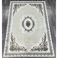 Ковер PLATINIUM 2.4х3.4 Q010A_BROWN FDY/CREAM SHRINK Полиэстер Турция, фото 