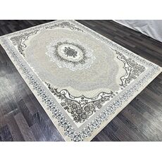 Ковер PLATINIUM 2.4х3.4 Q010A_GREY FDY / CREAM SHRINK Полиэстер Турция, фото , изображение 3