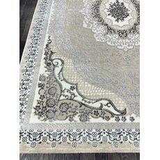 Ковер PLATINIUM 2.4х3.4 Q010A_GREY FDY / CREAM SHRINK Полиэстер Турция, фото , изображение 5