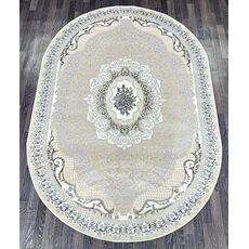 Ковер PLATINIUM 2.4х3.4 Q010A_GREY FDY / CREAM SHRINK Полиэстер Турция, фото , изображение 6