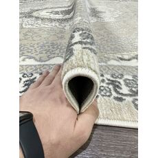 Ковер PLATINIUM 2.4х3.4 Q010A_GREY FDY / CREAM SHRINK Полиэстер Турция, фото , изображение 11
