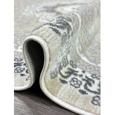 Ковер PLATINIUM 2.4х3.4 Q010A_GREY FDY / CREAM SHRINK Полиэстер Турция, фото , изображение 12