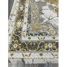 Ковер ANTRASIT 1.6х2.3 R055A_DARK GREY SHRINK / GOLD FDY Полиэстер Турция, фото , изображение 4