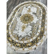 Ковер ANTRASIT 1.2х1.8 R055A_DARK GREY SHRINK / GOLD FDY Полиэстер Турция, фото , изображение 6