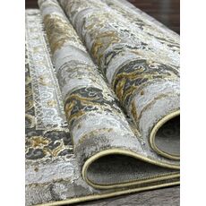 Ковер ANTRASIT 1.2х1.8 R055A_DARK GREY SHRINK / GOLD FDY Полиэстер Турция, фото , изображение 12