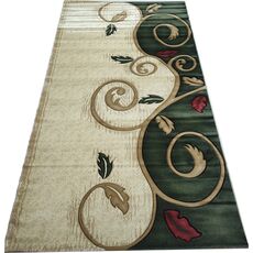 Ковер "Imperial Carving" (3004_CREAM / D.GREEN) Прямой 2,0х4,0, фото , изображение 4