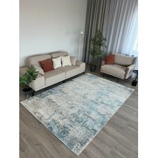 Ковер БЬЯНКА дизайн D057A - CREAM SHIRINK / BLUE FDY, прямоугольник 2.00x2.90, фото 