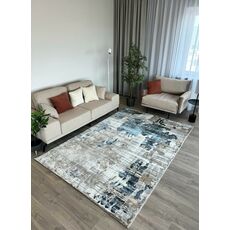 Ковер БЬЯНКА дизайн D009A - CREAM SHIRINK / BLUE FDY, прямоугольник 2.00x4.00, фото 