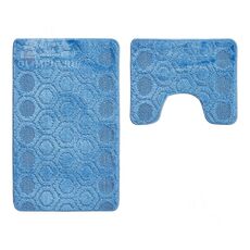 Набор ковриков для ванной АКТИВ icarpet 002 синий 56 50x80+50x40, фото 