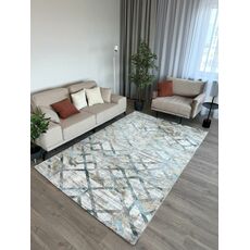 Ковер БЬЯНКА дизайн K551B - CREAM SHIRINK / BLUE FDY, прямоугольник 1.40x2.00, фото , изображение 2