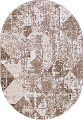 Ковер 1237A - VIZON COKEN / BEIGE - Овал - коллекция MARDAN 0.80x1.50
