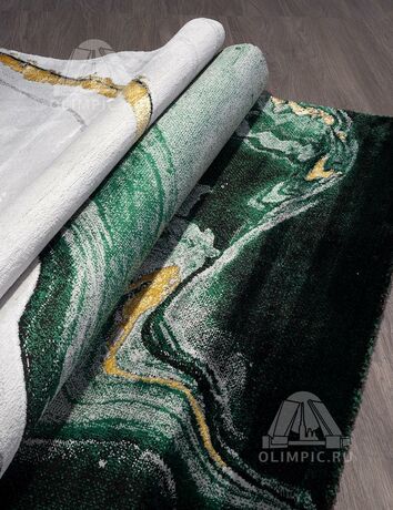 Ковер OMEGA дизайн 08710Y GREEN / GREEN, прямоугольник 0.80x1.50, фото , изображение 3