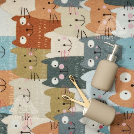 Коврик вырезной icarpet PRINT антискользящий 50x80 дизайн (100) "Котики"
