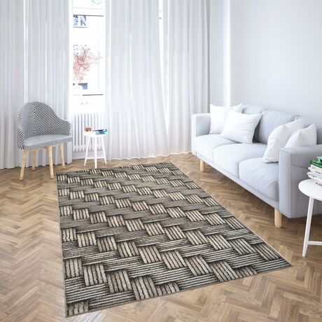 Ковер Sierra дизайн D722 BEIGE-BROWN, прямоугольник 2.00x4.00, фото , изображение 9