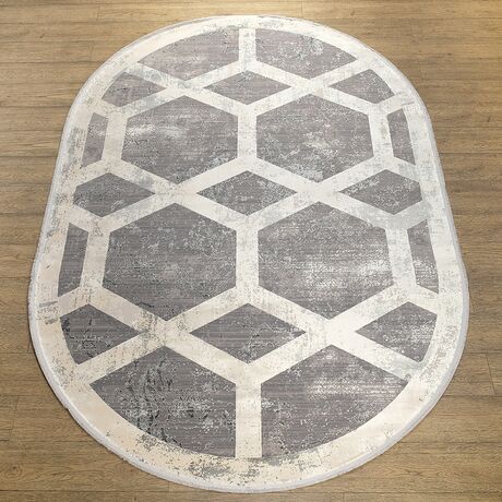 Ковер Olimpos M570B C_DGRAY / CREAM 2.0x4.0 Овал, фото , изображение 8