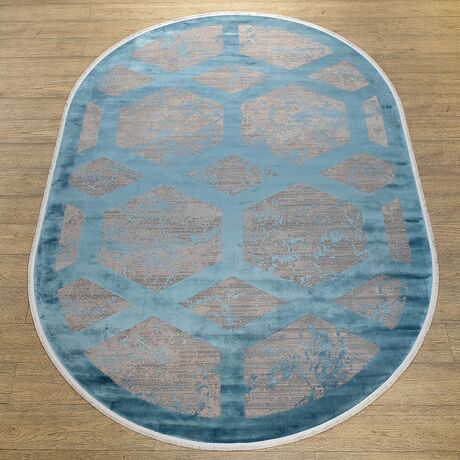 Ковер Olimpos M570O C_DGREY / DBLUE 1.6x3.0 Овал, фото , изображение 8