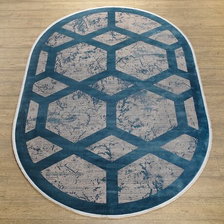 Ковер Olimpos M570O C_DGREY / DBLUE 2.0x4.0 Овал, фото 