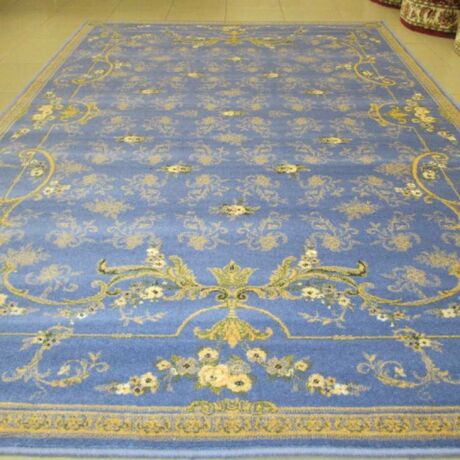 Шерстяной ковер голубого цвета. 315 Rocail 04519 1.5x2.25 м. Floare-Carpet SA. Молдова