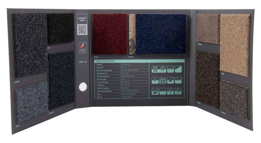 Коммерческое ковровое покрытие Giethoorn Bruin 410. 4м. 100%PA